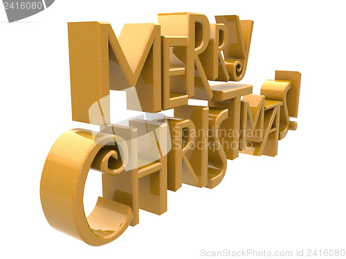 Image of Merry Christmas text isolated