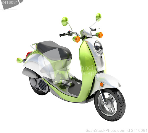 Image of Trendy retro scooter close up