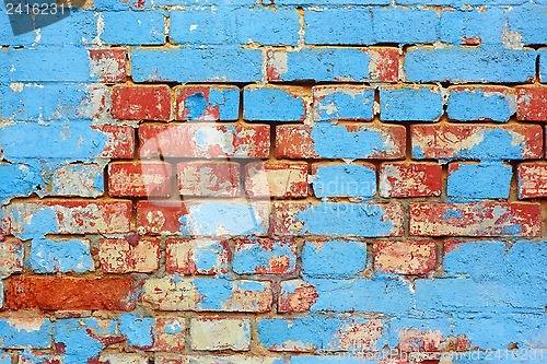 Image of Old brick painted wall