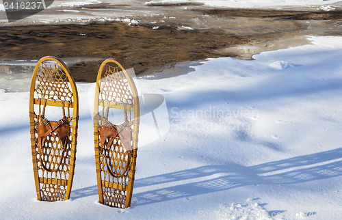 Image of classic Bear Paw snowshoes