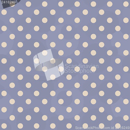 Image of Abstract vintage seamless blue polka dots pattern