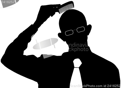 Image of Silhouette - Bald man does not need a comb