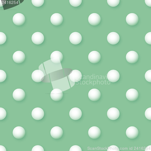 Image of Abstract vintage seamless polka dots volumetric green pattern