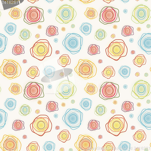 Image of Abstract vintage seamless pattern - color curves circles