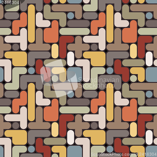 Image of Abstract tetris background - vintage seamless color pattern