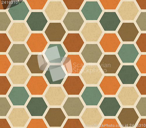 Image of Hexagonal vintage seamless pattern