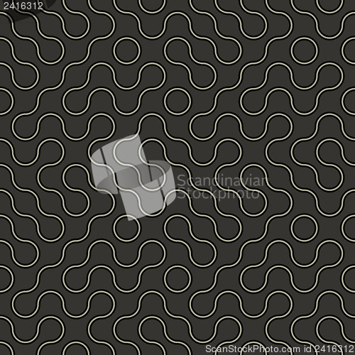 Image of Abstract geometric pattern - curved lines on dark background