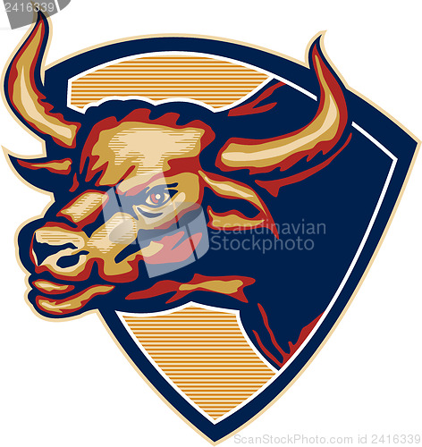 Image of Angry Bull Head Crest Retro