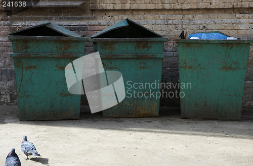 Image of three garbage bins
