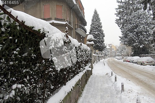 Image of The streets covered in snow, Zagreb, Croatia