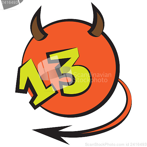 Image of devilish ball with number thirteen