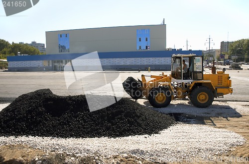 Image of wide asphalt laying