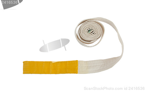 Image of White and yellow belt isolated