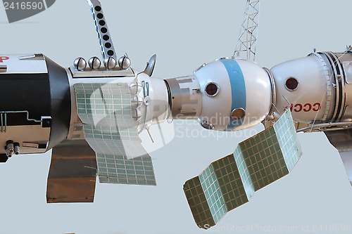 Image of Model of the Soviet orbital station, Spaceship Soyuz