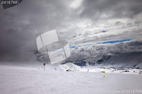 Image of Ski slope at bad weather