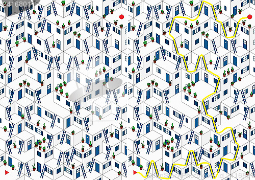 Image of Blue village maze