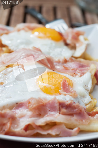 Image of Breakfast with bacon and eggs