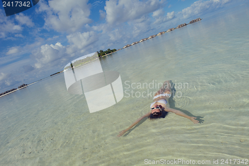 Image of happy woman enjoy  summer time