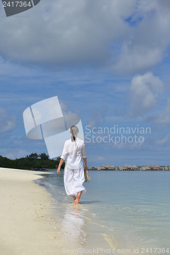 Image of happy woman enjoy  summer time
