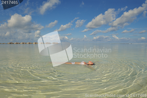 Image of happy woman enjoy  summer time