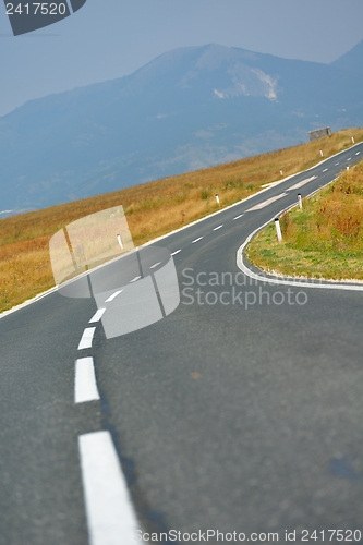 Image of road through the green field