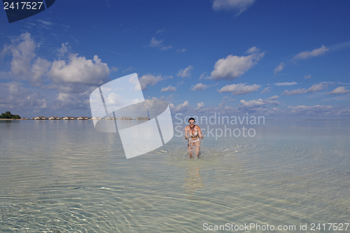 Image of happy woman enjoy  summer time