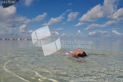 Image of happy woman enjoy  summer time