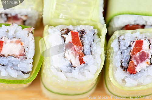 Image of cucumber sushi rolls