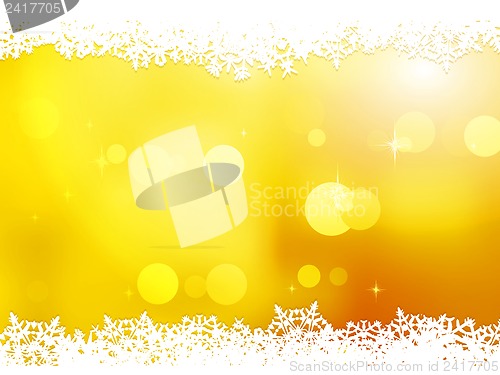 Image of Christmas orange with snow flakes. EPS 10