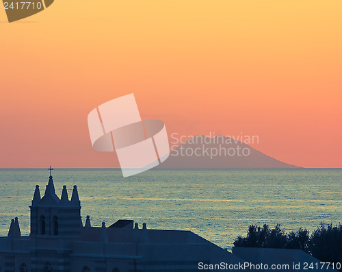 Image of Amazing sunset over Stromboli