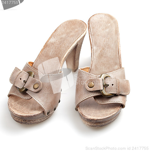 Image of Leather woman clogs