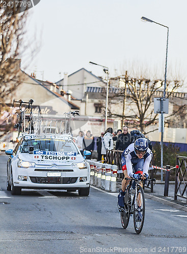 Image of The Cyclist Johann Tschopp- Paris Nice 2013 Prologue in Houilles