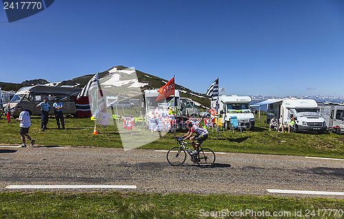 Image of Amateur Cyclist on the Road of Le Tour de France