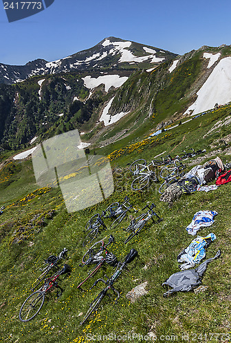 Image of Bicycles on the Slopes of the Mountain 