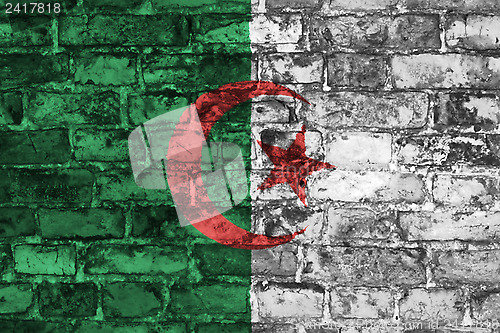 Image of Algerian flag on wall