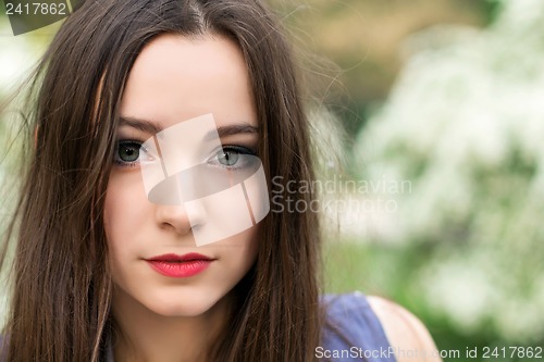 Image of Portrait of young brunette