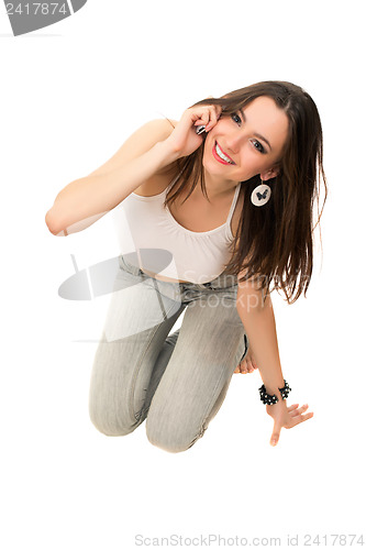 Image of Pretty joyful woman
