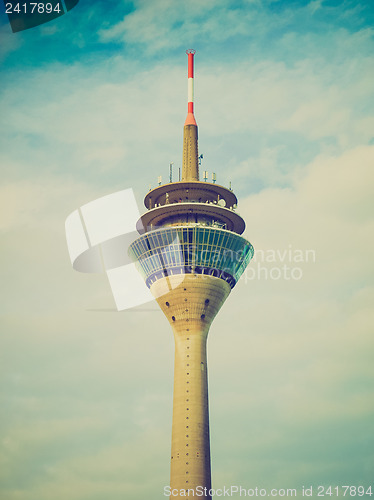 Image of Retro look Duesseldorf Rheinturm, Germany