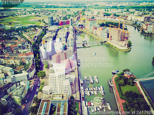 Image of Retro look Duesseldorf mediahafen harbour