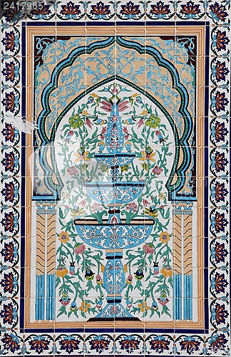 Image of Panel with floral and architectural motifs