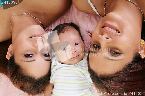 Image of Latin mother with daughter and aunt