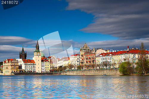 Image of Prague towers near the Charles Bridge