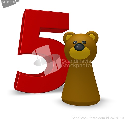 Image of number five and bear