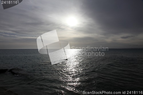 Image of View of sky and sea few minutes before storm.