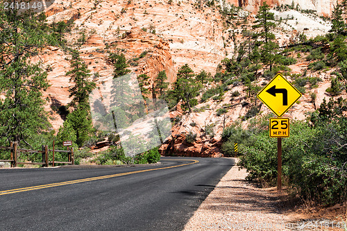 Image of The road in Zion Canyon