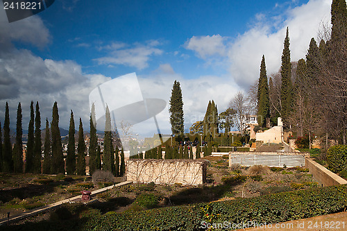 Image of Gardens in Granada in winter