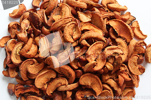 Image of dried apples on the white background