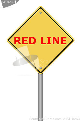 Image of Warning Sign Red Line