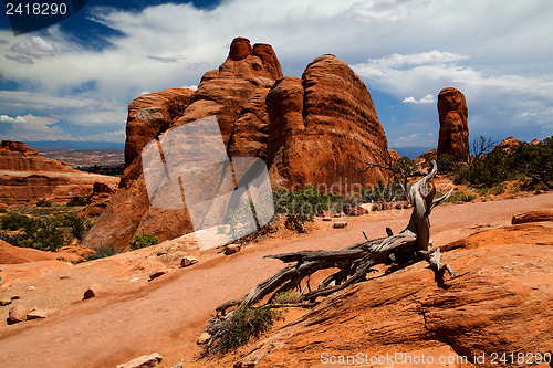 Image of Beautiful rock formations in Arches National Park, Utah, USA