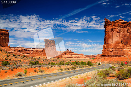 Image of Beautiful rock formations in Arches National Park, Utah, USA